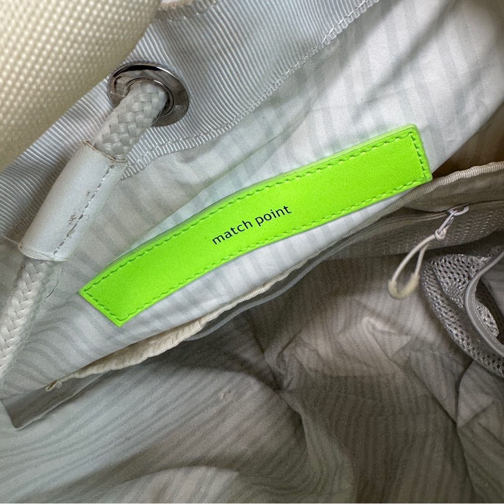 Lululemon Rally Backpack White Neon Green Drawstring Bucket Bag Athletic Gym - Picture 12 of 16